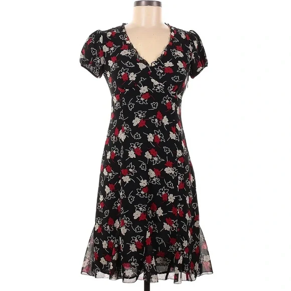 ann taylor floral ruched dress NWT Ann Taylor Loft Floral Print V Neck Ruched Midi Dress Size 14 Long Sleeve
